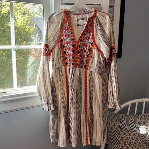 Anthropologie Tunic Dress With Embroidery - Like new!!